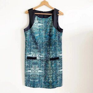 AB Studio Teal/black snakeskin print dress